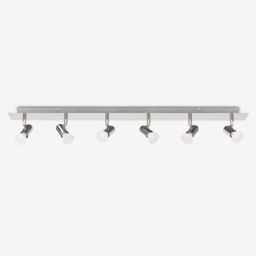 ValueLights Consul 6 Way Silver Ceiling Bar Spotlight - thumbnail 2