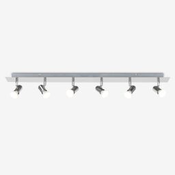 ValueLights Consul 6 Way Silver Ceiling Bar Spotlight - thumbnail 3