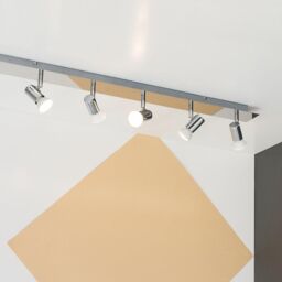 ValueLights Consul 6 Way Silver Ceiling Bar Spotlight - thumbnail 5