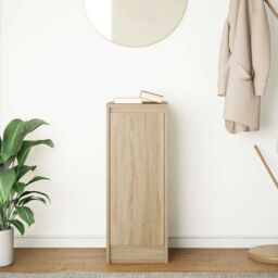 Berkfield Home Sideboard Sonoma Oak 29.5x34x76 cm Engineered Wood in Brown - thumbnail 3