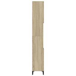 Berkfield Home Bathroom Cabinet Sonoma Oak 30x30x190 cm Engineered Wood in Brown - Size: 30 x 30 x 190 cm - thumbnail 4