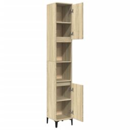 Berkfield Home Bathroom Cabinet Sonoma Oak 30x30x190 cm Engineered Wood in Brown - Size: 30 x 30 x 190 cm - thumbnail 6
