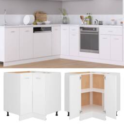 Berkfield Home Corner Bottom Cabinet White 75.5x75.5x80.5 cm Engineered Wood - thumbnail 2