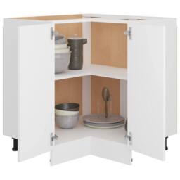 Berkfield Home Corner Bottom Cabinet White 75.5x75.5x80.5 cm Engineered Wood - thumbnail 4