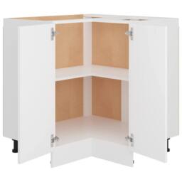Berkfield Home Corner Bottom Cabinet White 75.5x75.5x80.5 cm Engineered Wood - thumbnail 5