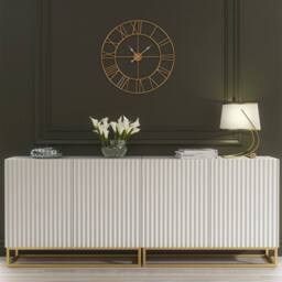 Creative Furniture Ripple Duo Sideboard 200cm - White with Fluted Doors - thumbnail 1