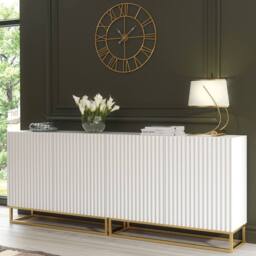 Creative Furniture Ripple Duo Sideboard 200cm - White with Fluted Doors - thumbnail 5