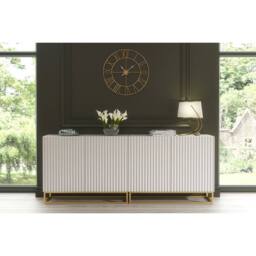 Creative Furniture Ripple Duo Sideboard 200cm - White with Fluted Doors - thumbnail 2