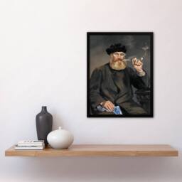 Artery8 Edouard Manet Framed Wall Art Print The Pipe Smoker Portrait in Grey - Size: A4 - thumbnail 2
