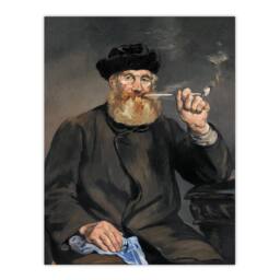 Artery8 Edouard Manet Framed Wall Art Print The Pipe Smoker Portrait in Grey - Size: A4 - thumbnail 3