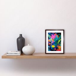 "Artery8 Wall Art Print Henri Matisse Inspired Floral Landscape Acrylic Painting Vibrant Abstract Flowers Artwork Framed 9X7 Inch - Size: W7"" x H9""" - thumbnail 2