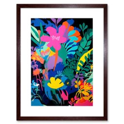 "Artery8 Wall Art Print Henri Matisse Inspired Floral Landscape Acrylic Painting Vibrant Abstract Flowers Artwork Framed 9X7 Inch - Size: W7"" x H9""" - thumbnail 1