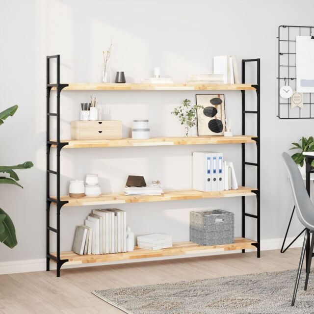 Berkfield Home Floating Shelves 2 pcs 140x20x4 cm Untreated Solid Wood Acacia in Brown - Size: 140 x 20 x 4 cm - image 1