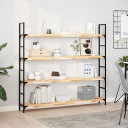 Berkfield Home Floating Shelves 2 pcs 140x20x4 cm Untreated Solid Wood Acacia in Brown - Size: 140 x 20 x 4 cm - thumbnail 1