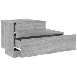 Berkfield Home Bedside Cabinet with LED Lights Grey Sonoma 70x36x40.5 cm - thumbnail 6