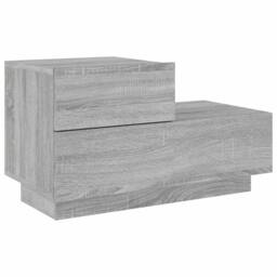 Berkfield Home Bedside Cabinet with LED Lights Grey Sonoma 70x36x40.5 cm - thumbnail 5