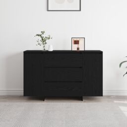 Berkfield Home Sideboard Black Oak 120x41x75 cm Engineered Wood - Size: 120 x 41 x 75 cm - thumbnail 2