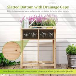 Kelvenix Foldable Side Table Wooden Raised Garden Bed in Natural - Size: 100g - thumbnail 4