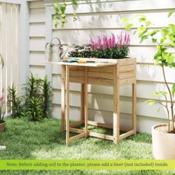 Kelvenix Foldable Side Table Wooden Raised Garden Bed in Natural - Size: 100g - thumbnail 3