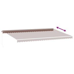 Berkfield Home Manual Retractable Awning with LED Brown 600x350 cm - thumbnail 6