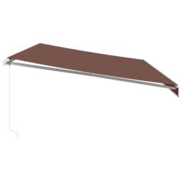 Berkfield Home Manual Retractable Awning with LED Brown 600x350 cm - thumbnail 5