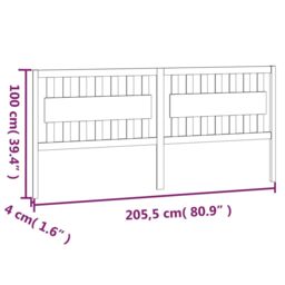 Berkfield Home Bed Headboard Grey 205.5x4x100 cm Solid Wood Pine - thumbnail 6