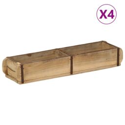 Berkfield Home Trays 4 pcs 60, 5x15x9 cm Solid Wood Reclaimed in Beige - Size: 5 x 15 x 9 cm - thumbnail 2