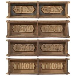 Berkfield Home Trays 4 pcs 60, 5x15x9 cm Solid Wood Reclaimed in Beige - Size: 5 x 15 x 9 cm - thumbnail 8