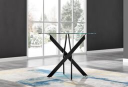 FurnitureboxUK Novara 100cm Round Black Leg Dining Table & 2 Pesaro Black Leg Chairs in Cream - thumbnail 3