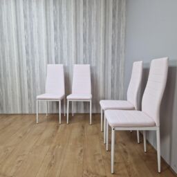 KOSY KOALA Four White Faux Leather Padded Chairs With Tint Of Pink in Light Pink - thumbnail 2