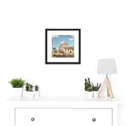 Artery8 Jean Baptiste Camille Corot House & Factory Of Monsieur Henry 8X8 Inch Square Wooden Framed Wall Art Print Picture with Mount in Black - thumbnail 2