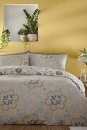 Portfolio Home Morocco Print Duvet Cover Set in Yellow - Size: Double - thumbnail 2