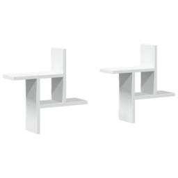 Berkfield Home Wall Shelves 2 pcs White 38x12x38 cm Engineered Wood - Size: 38 x 12 x 38 cm - thumbnail 2