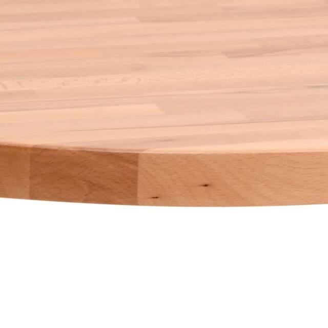 Berkfield Home Table Top Ã˜50x1.5 cm Round Solid Wood Beech in Brown - Size: 50x1.5 cm - image 1