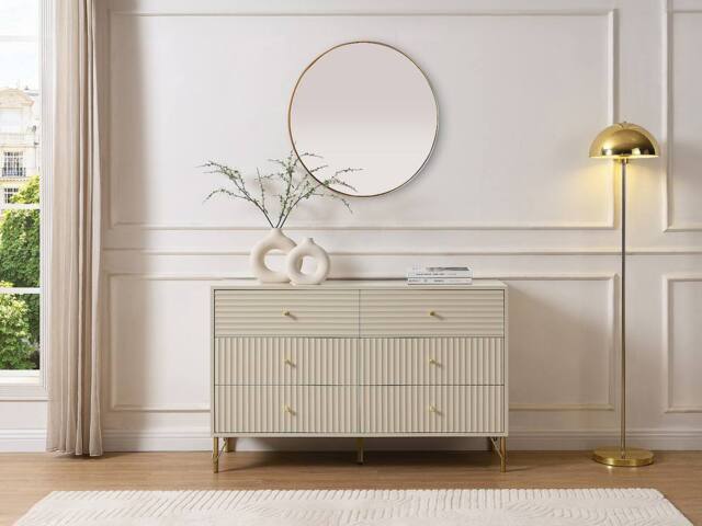 Vente-unique 6-Drawer Chest Of Drawers - Beige - LOUREO - image 1