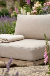 Dibor Wooden Corner Garden Lounge Sofa Set with Cushions & Coffee Table in Beige - thumbnail 5