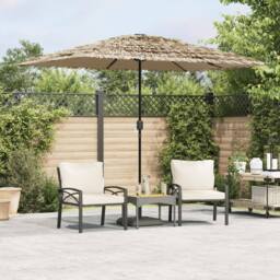 Berkfield Home Garden Parasol with Steel Pole Brown 300x200x250 cm - Size: 300 x 200 x 250 cm - thumbnail 1