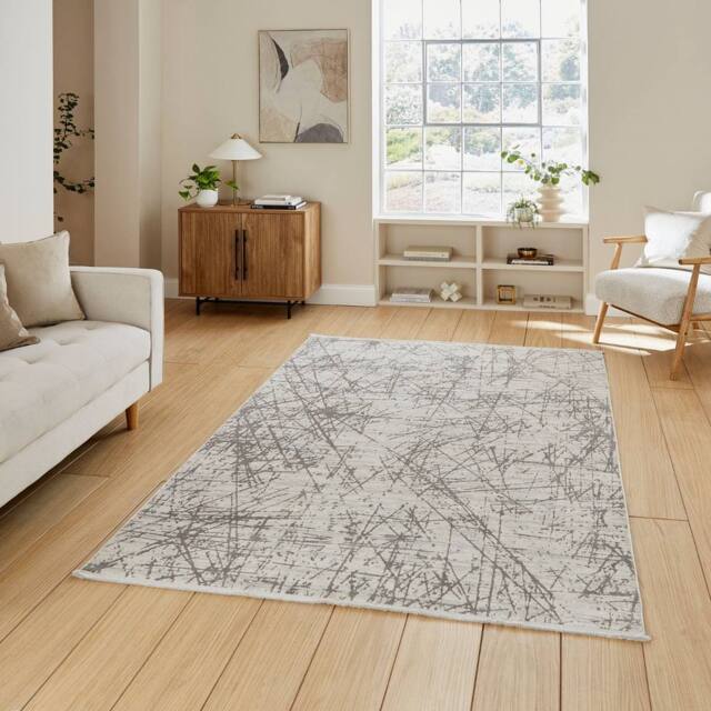 The Rug Shop UK Grey Modern Abstract Easy To Clean 7mm Area Rug - Size: 200 cm x 290 cm - image 1
