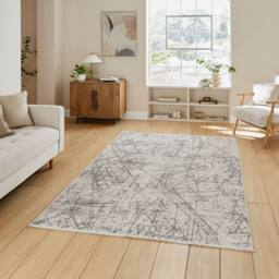 The Rug Shop UK Grey Modern Abstract Easy To Clean 7mm Area Rug - Size: 200 cm x 290 cm - thumbnail 1