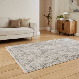 The Rug Shop UK Grey Modern Abstract Easy To Clean 7mm Area Rug - Size: 200 cm x 290 cm - thumbnail 2