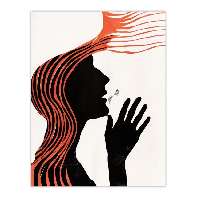 "Artery8 Deaf Culture Conceptual Art Bright Abstract Wall Art Print in White - Size: W18"" x H24""" - image 1