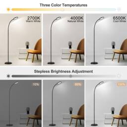 Harper Living Floor Lamp Black, Dimmable LED Lamps for Living Room, 3 Colour Temps in Black - thumbnail 5