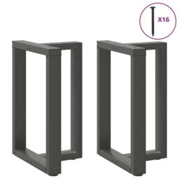 Berkfield Home Dining Table Legs T-Shaped¬†2 pcs Anthracite 60x35x(72-73) cm Steel in Black - thumbnail 3