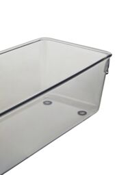 Orsina Versatile Large Set Of Two Slim Kitchen Organisers, Integrated Handle Narrow Storage Boxes, Versatile Boxes in Clear - thumbnail 3
