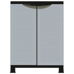 Berkfield Home Plastic Cabinet 68x39x92 cm in Grey - Size: 68 x 39 x 92 cm - thumbnail 3