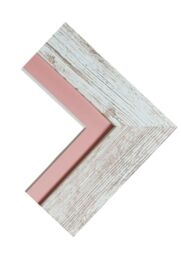 Frames & Mirrors 4U Metro Distressed White Frame with Pink Mount for Image Size 10 x 8 Inch - thumbnail 3