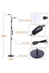 ExtraStar 2-Light Adjustable Gooseneck Floor Lamp, Black for Home Office Reading - thumbnail 3