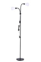 ExtraStar 2-Light Adjustable Gooseneck Floor Lamp, Black for Home Office Reading - thumbnail 5