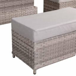 Furnishings For Less UK Left Hand Rattan Garden Corner Sofa Set with Rising Table in Grey - thumbnail 7