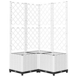 Berkfield Home Garden Planter with Trellis White 80x80x136 cm PP - Size: 80 x 80 x 136 cm - thumbnail 2